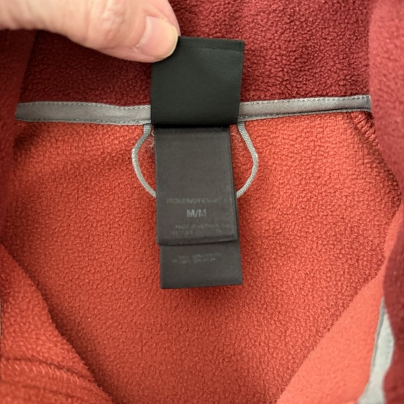 North Face Jacket Sweater Womens Medium Orange Maroon Fleece Full Zip Outdoors - Picture 8 of 10